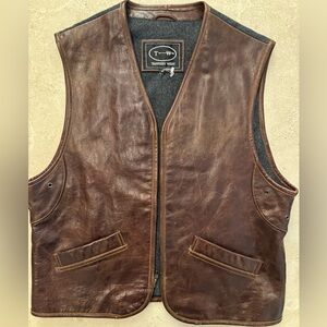 Tannery West Dark Brown Leather Vest